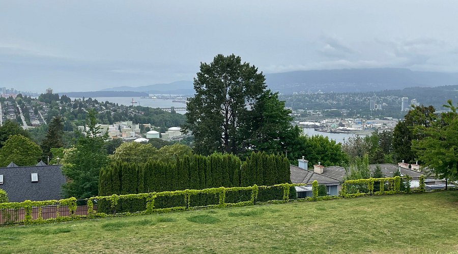 Panoramic view of Burnaby and Vancouver from Capitol Hill Trail