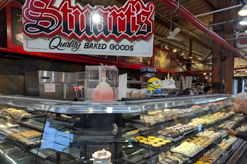 Quality baked goods displayed beautifully in a market setting